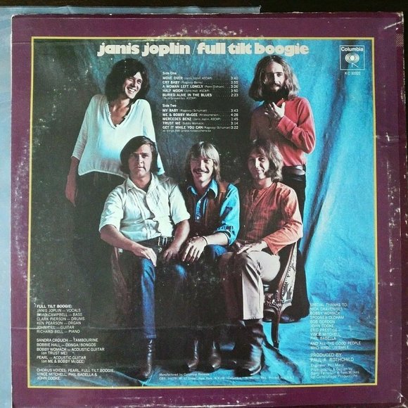 JANIS JOPLIN / FULL TILT BOOGIE BAND - PEARL Vinyl Record LP Catalog # KC 30322 - Picture 2 of 8